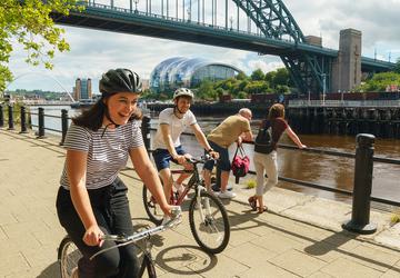Cycling on the Quayside summer